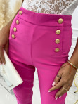 Spodnie z gumką w pasie i ozdobnymi guzikami różowe Arlema 09 - photo #5