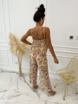 Komplet top + spodnie plisowany w kwiaty brzoskwiniowy Kinno 09 - photo #4