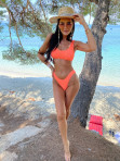 Strój kąpielowy top na grubszych ramiączkach+majtki neonowy pomarańcz Leonia 89 - photo #4
