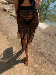 Spódnica pleciona z frędzlami czarna Bali 89 - photo #2