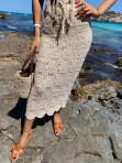 Komplet  plażowy spódnca +top z kamyczkami beżowy Santorini 89 - photo #2