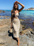 Komplet  plażowy spódnca +top z kamyczkami beżowy Santorini 89 - photo #0
