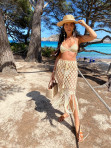 Komplet na plaże stanik + spódnica  kremowy Dizo 89 - photo #2