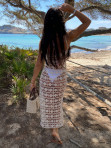 Sukienka plażowa midi ażurowa beżowa Erla 09 - photo #1
