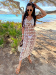 Sukienka plażowa midi ażurowa beżowa Erla 09 - photo #2