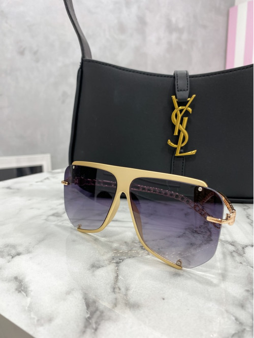 Okulary przeciwsłoneczne złota oprawka czarne szkło Ewelina 18 - photo #2