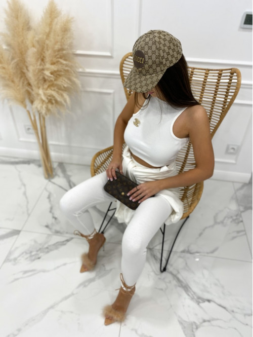 Komplet top+leginsy+bluza śmietankowy Wero 83