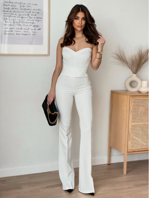 Spodnie eleganckie biała Iryna 25 - photo #2