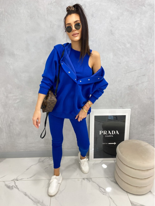 Komplet top+bluza+leginsy ciemny niebieski Pina 83