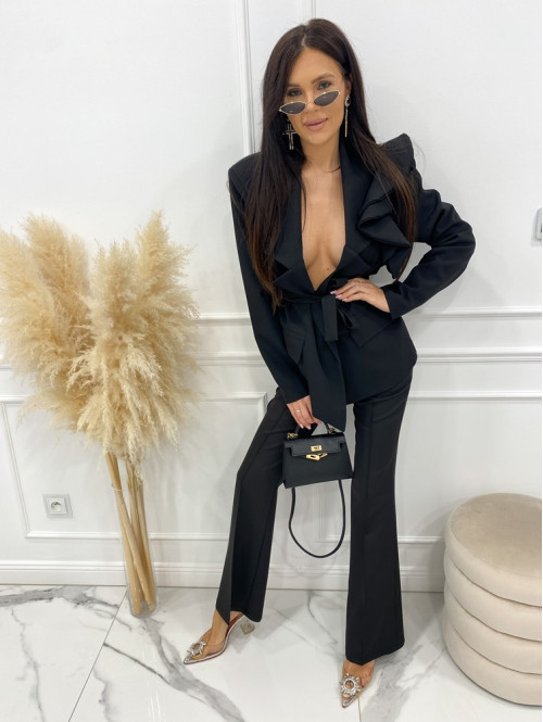 Spodnie eleganckie czarne Iryna 25 - photo #11