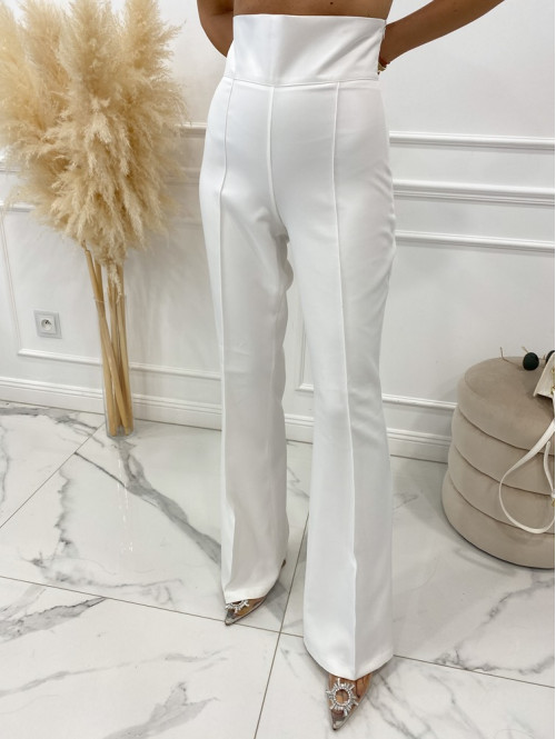 Spodnie eleganckie biała Iryna 25 - photo #5