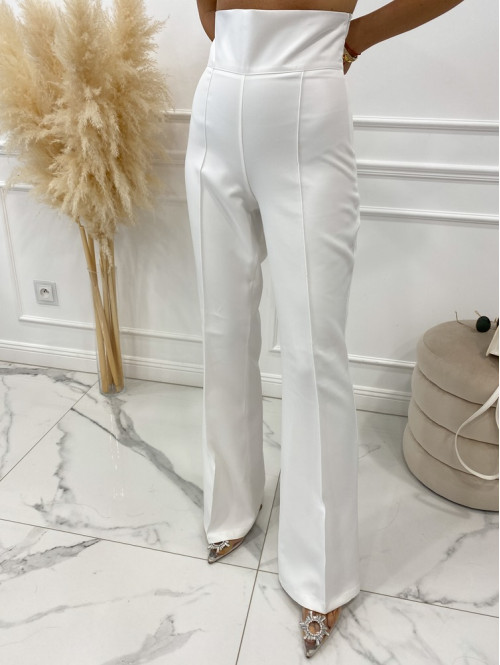Spodnie eleganckie biała Iryna 25 - photo #6