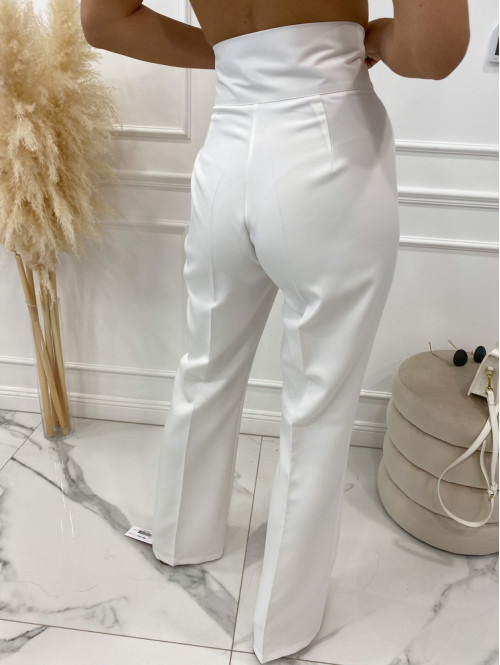 Spodnie eleganckie biała Iryna 25 - photo #7