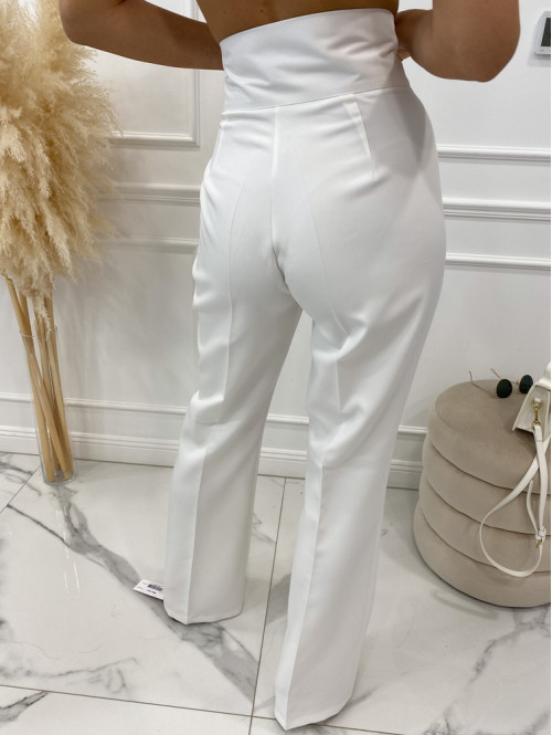 Spodnie eleganckie biała Iryna 25 - photo #8