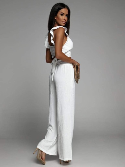 Komplet top wiązany + spodnie biały Retio 26 - photo #2