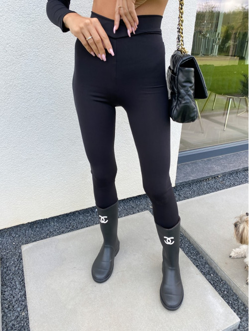 Komplet gładki top+legginsy czarny Match 29 - photo #16