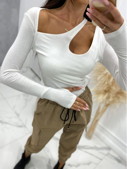 Body z wycięciem białe Dersi 09 - photo #8