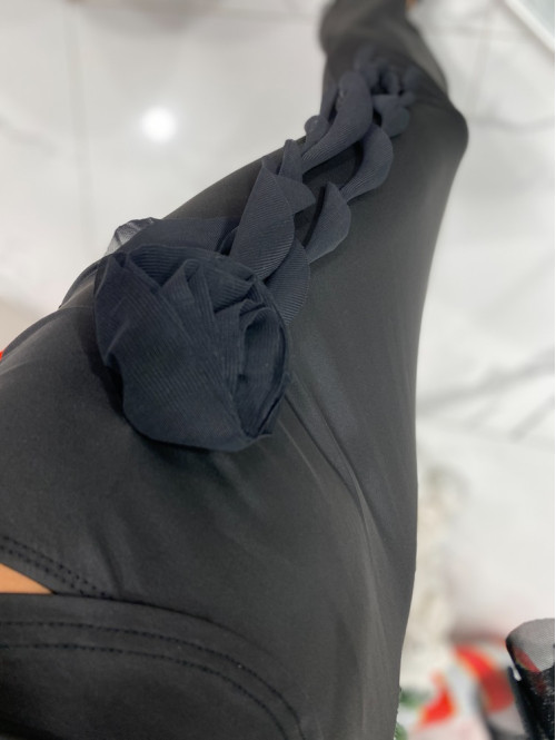 Komplet bluzka hiszpanka + spódnica z różą czarny Lenka 09 - photo #5