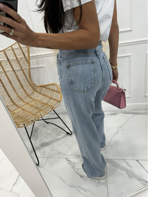 Spodnie jeansowe z szeroką nogawką Lara 31 - photo #8