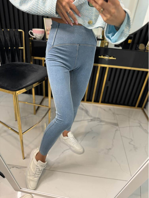 Legginsy a'la jeans Monic niebieskie 19 - photo #6