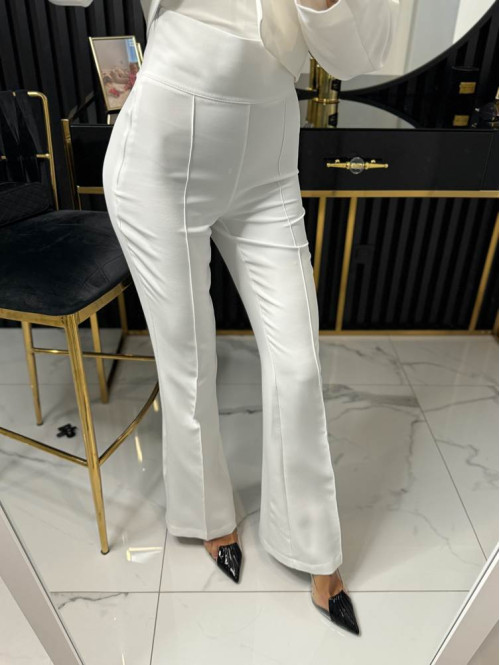 Spodnie eleganckie biała Iryna 25 - photo #12
