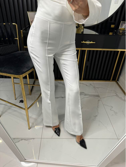 Spodnie eleganckie biała Iryna 25 - photo #13
