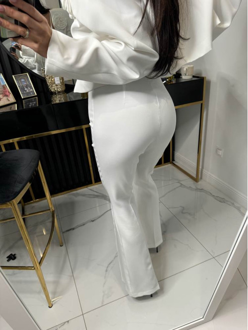 Spodnie eleganckie biała Iryna 25 - photo #14