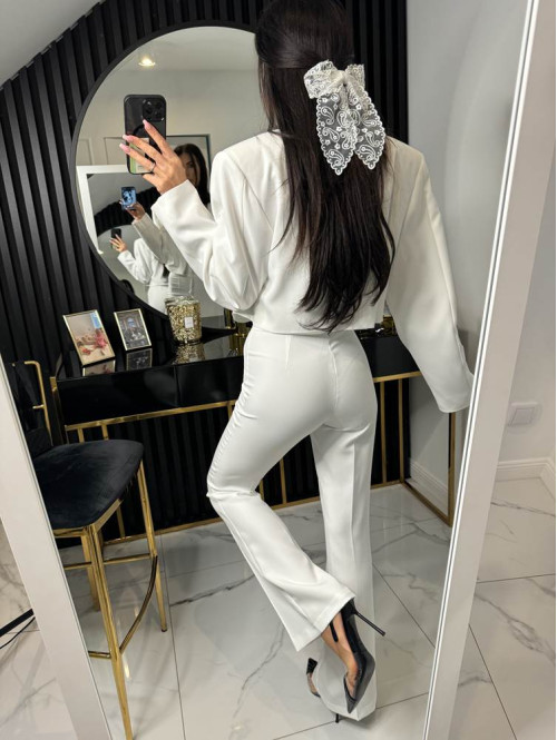 Spodnie eleganckie biała Iryna 25 - photo #15
