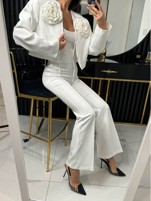 Spodnie eleganckie biała Iryna 25 - photo #18