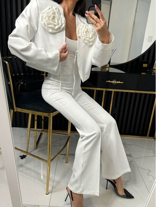 Spodnie eleganckie biała Iryna 25 - photo #19