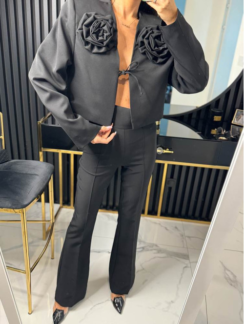 Spodnie eleganckie czarne Iryna 25 - photo #5