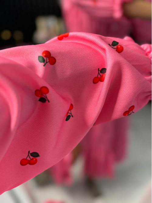 Sukienka z guzikami na dekolcie w wiśnie Applejack różowa 172 - photo #7
