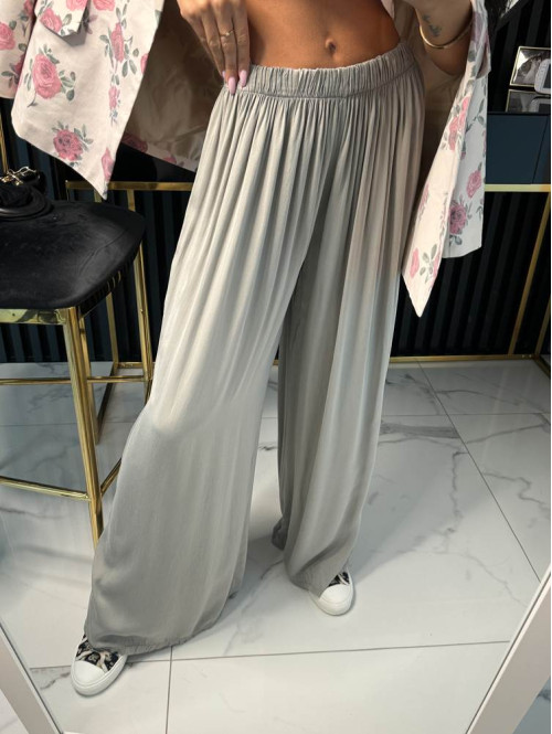 Spodnie z szeroką nogawką Teora szare 06 - photo #3