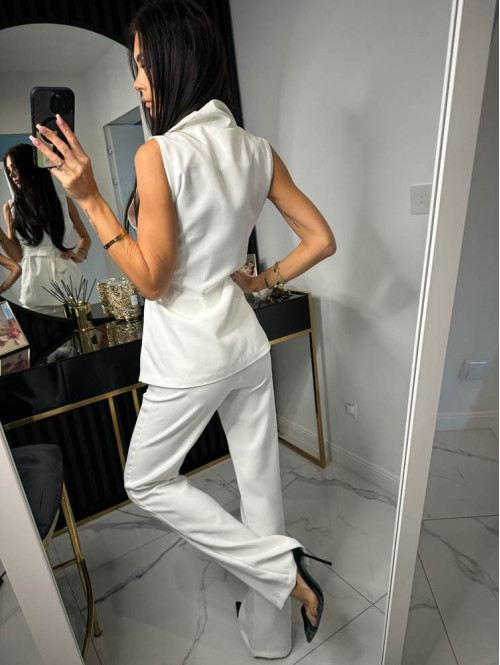 Komplet długa kamizelka+spodnie Kesja biały 17 - photo #6