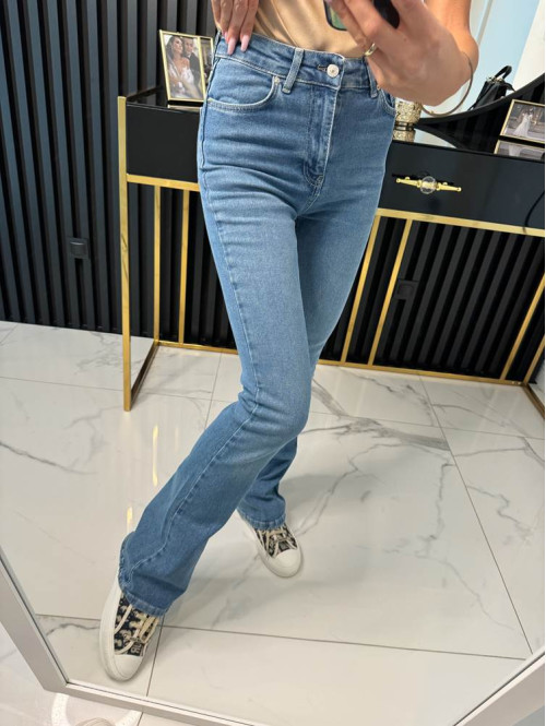 Spodnie dzwony jeansowe MARTINA niebieskie 31 - photo #4