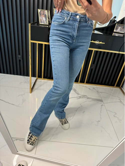 Spodnie dzwony jeansowe MARTINA niebieskie 31 - photo #5