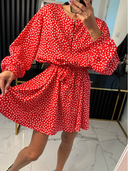 Sukienka mini w stokrotki SPRING BOOM czerwona 172 - photo #5