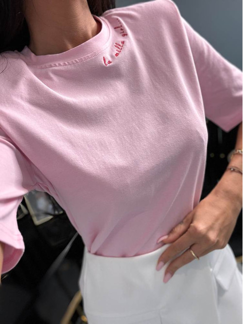T-shirt z nadrukiem la milla girl różowy Alicia 25 - photo #3