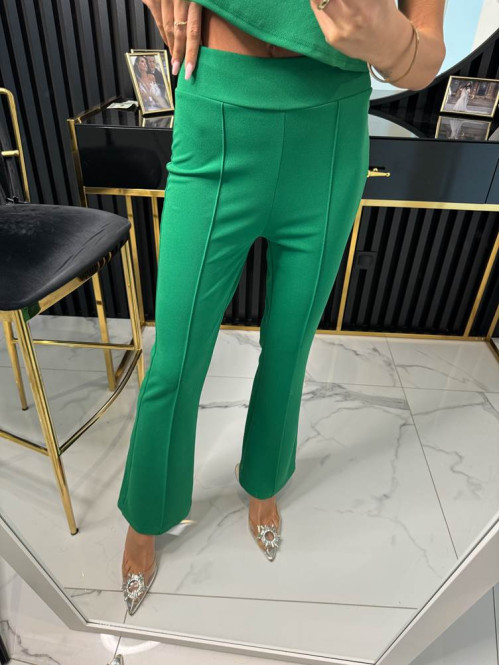 Komplet top z wiązaniem+spodnie zielony Clarissa 26 - photo #3