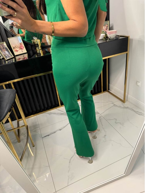Komplet top z wiązaniem+spodnie zielony Clarissa 26 - photo #4
