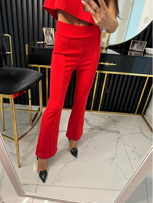 Komplet top z wiązaniem+spodnie czerwony Clarissa 26 - photo #3