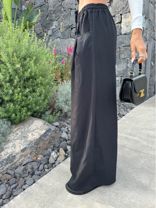 Spodnie oversize z szeroką nogawką czarne Martina 06 - photo #10