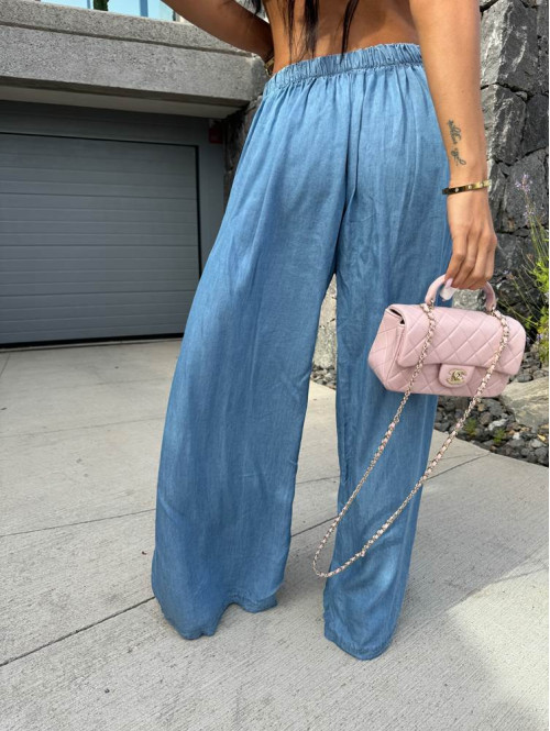 Spodnie z szeroką nogawką Teora jasny jeans 06 - photo #10