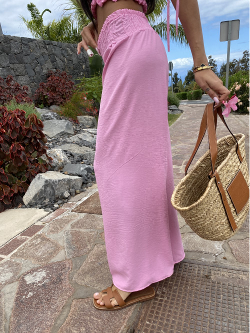 Komplet top + szerokie spodnie Madeline różowy 17 - photo #9
