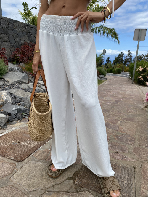 Komplet top + szerokie spodnie Madeline biały 17 - photo #7