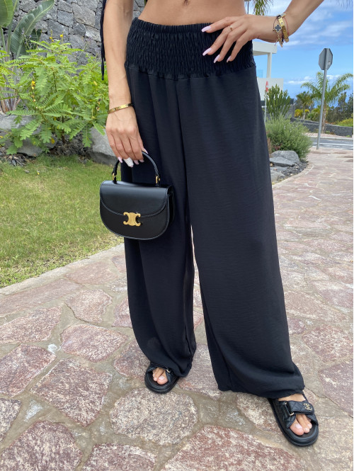 Komplet top + szerokie spodnie Madeline czarny 17 - photo #8