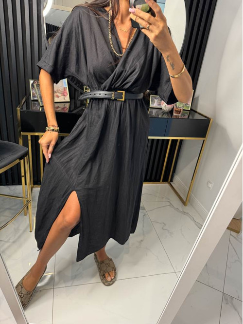 Sukienka letnia maxi 100% bawełna KASANDRA czarna 02 - photo #5