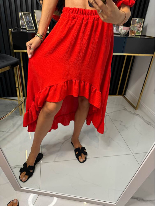 Komplet top+ asymetryczna spódnica VIOLETTA czerwony 17 - photo #6