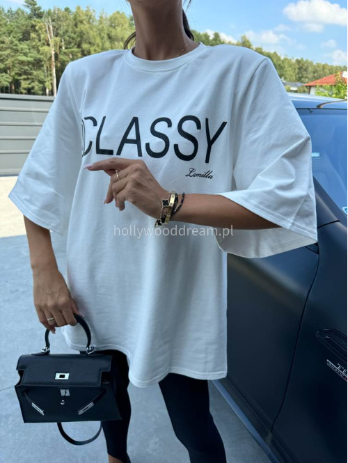 T-shirt oversize Classy biały 25 - photo #4