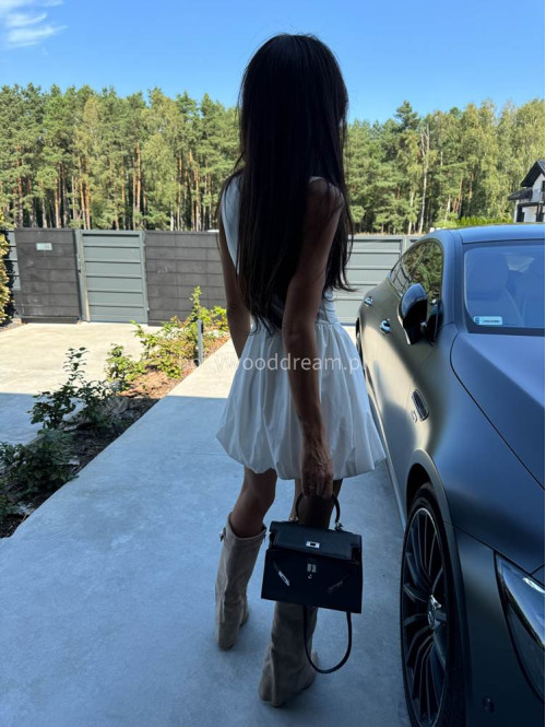 Kozaki zamszowe na słupku z wywniętą cholewką beżowe RELLA - photo #11